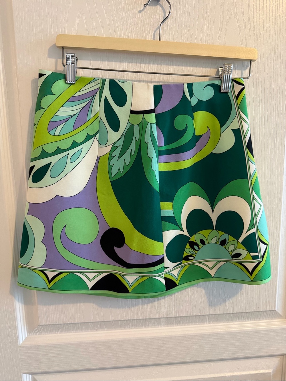 Zara Green, Light Green & Lavender Mini Skirt
